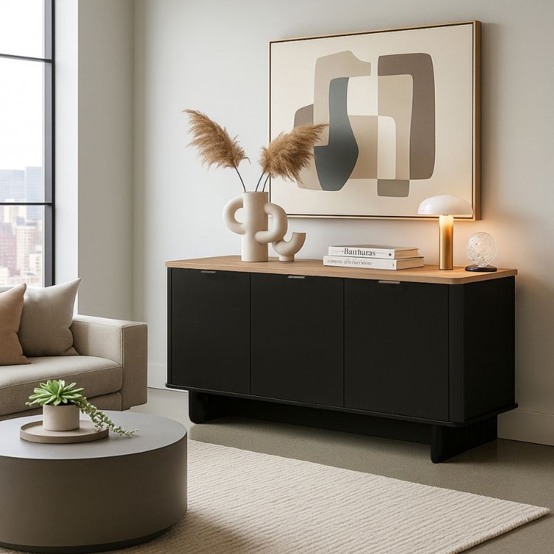 Μπουφές Bohema Χρώμα Μαύρο - Sepet Oak 180x47x76,6