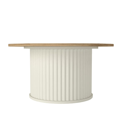 Τραπεζάκι Σαλονιού Bohema Χρώμα Ivory - Sepet Oak Ø85x43,2