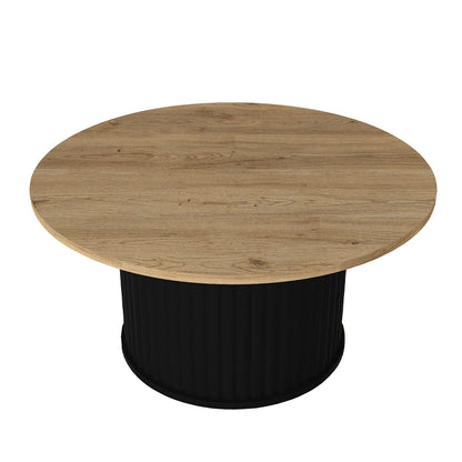 Τραπεζάκι Σαλονιού Bohema Χρώμα Μαύρο - Sepet Oak Ø85x43,2