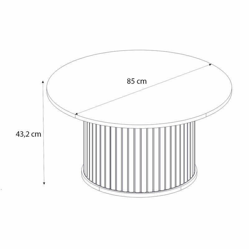Τραπεζάκι Σαλονιού Bohema Χρώμα Μαύρο - Sepet Oak Ø85x43,2