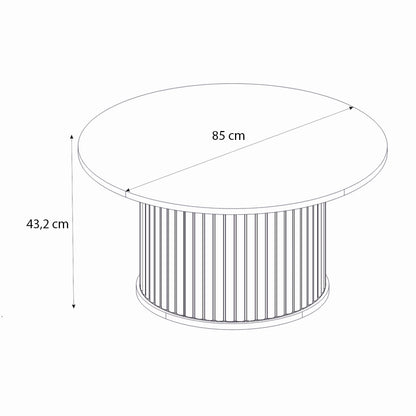 Τραπεζάκι Σαλονιού Bohema Χρώμα Μαύρο - Sepet Oak Ø85x43,2