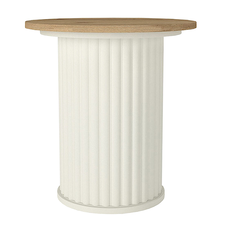Τραπεζάκι Βοηθητικό Bohema Χρώμα Ivory - Sepet Oak Ø50x53,2