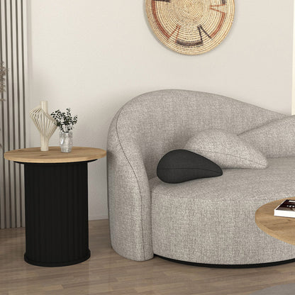 Τραπεζάκι Βοηθητικό Bohema Χρώμα Μαύρο - Sepet Oak Ø50x53,2