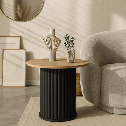 Τραπεζάκι Βοηθητικό Bohema Χρώμα Μαύρο - Sepet Oak Ø50x53,2