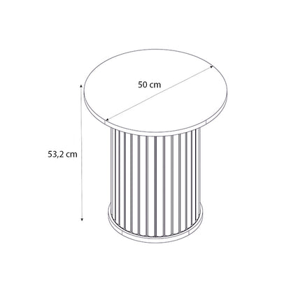 Τραπεζάκι Βοηθητικό Bohema Χρώμα Μαύρο - Sepet Oak Ø50x53,2