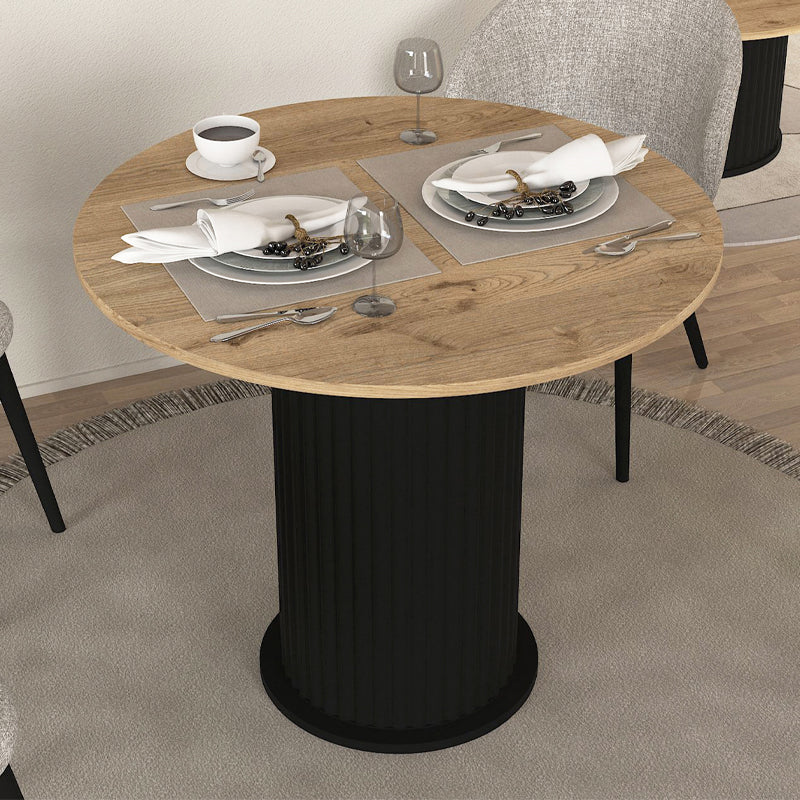 Τραπέζι Bohema Χρώμα Μαύρο - Sepet Oak Ø90x77,7