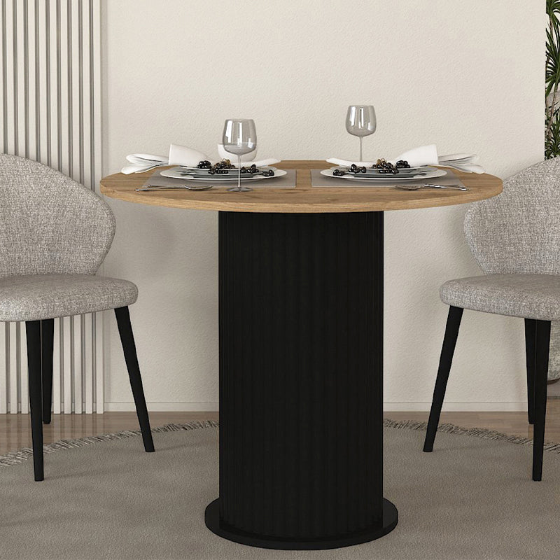Τραπέζι Bohema Χρώμα Μαύρο - Sepet Oak Ø90x77,7