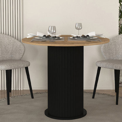 Τραπέζι Bohema Χρώμα Μαύρο - Sepet Oak Ø90x77,7