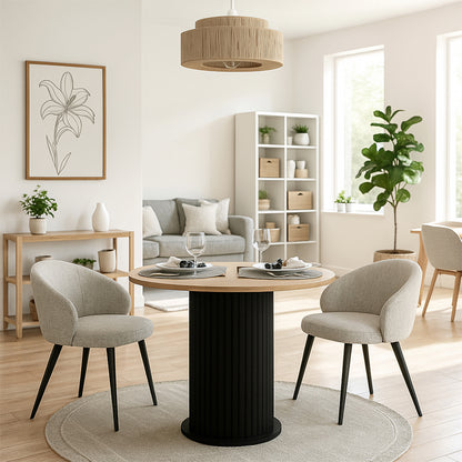 Τραπέζι Bohema Χρώμα Μαύρο - Sepet Oak Ø90x77,7