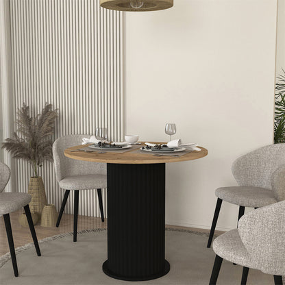 Τραπέζι Bohema Χρώμα Μαύρο - Sepet Oak Ø90x77,7
