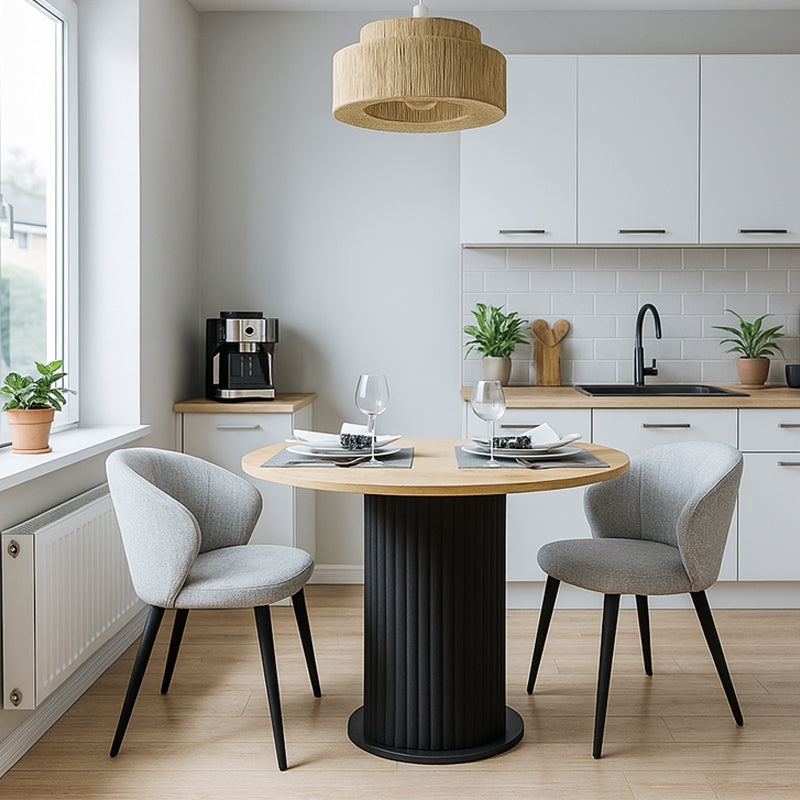 Τραπέζι Bohema Χρώμα Μαύρο - Sepet Oak Ø90x77,7