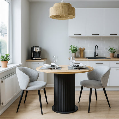 Τραπέζι Bohema Χρώμα Μαύρο - Sepet Oak Ø90x77,7