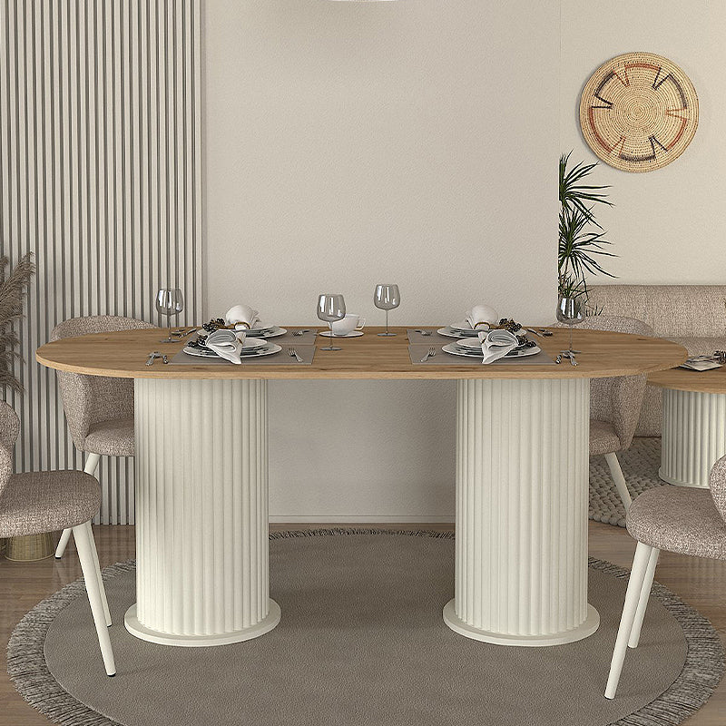 Τραπέζι Bohema Χρώμα Ivory - Sepet Oak 180x90x77,7