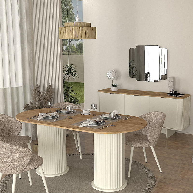 Τραπέζι Bohema Χρώμα Ivory - Sepet Oak 180x90x77,7