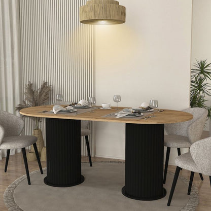 Τραπέζι Bohema Χρώμα Μαύρο - Sepet Oak 180x90x77,7