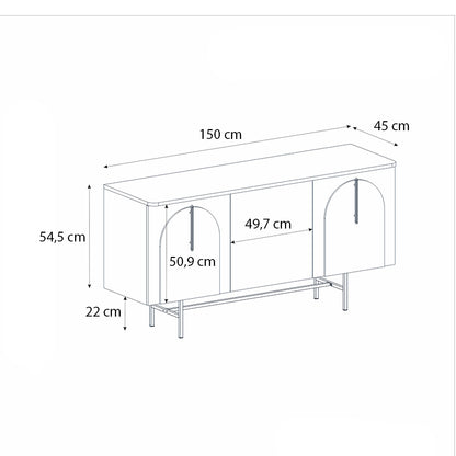 Μπουφές Rebel Χρώμα Rota Oak - Sandstone 150x45x76,5