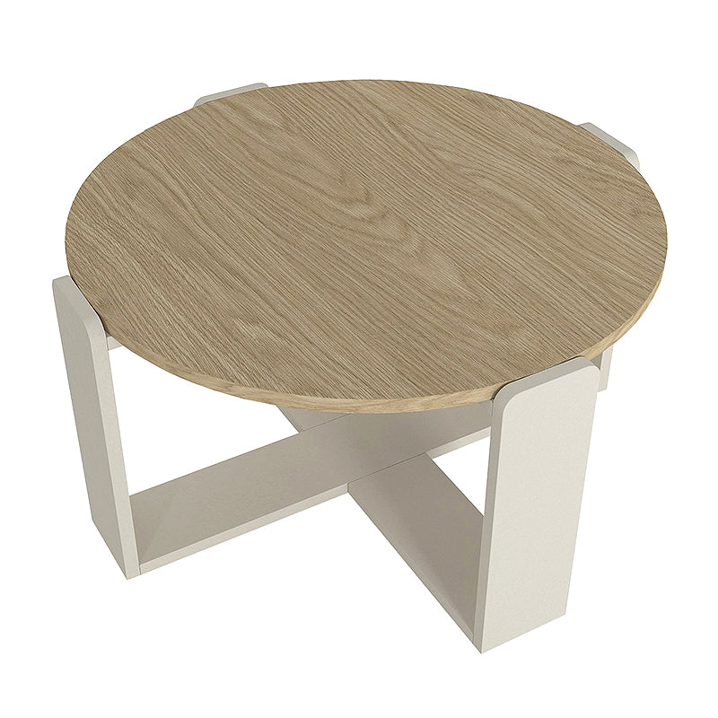 Τραπεζάκι Σαλονιού Rebel Χρώμα Rota Oak - Sandstone Ø70x38
