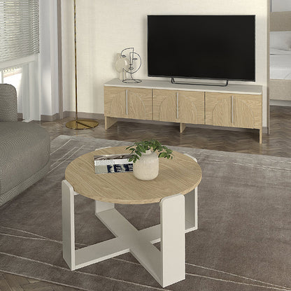 Έπιπλο Τηλεόρασης Rebel Χρώμα Rota Oak - Sandstone 150x35x45