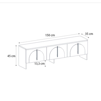 Έπιπλο Τηλεόρασης Rebel Χρώμα Rota Oak - Sandstone 150x35x45