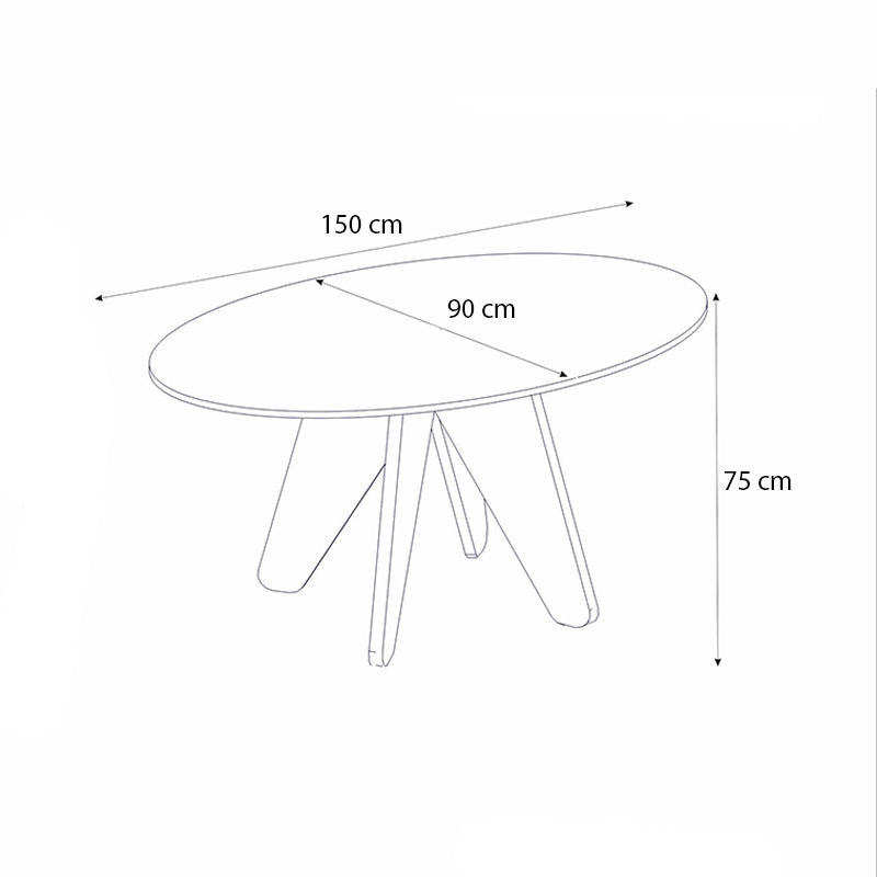 Τραπέζι Rebel Χρώμα Rota Oak - Sandstone 150x90x75