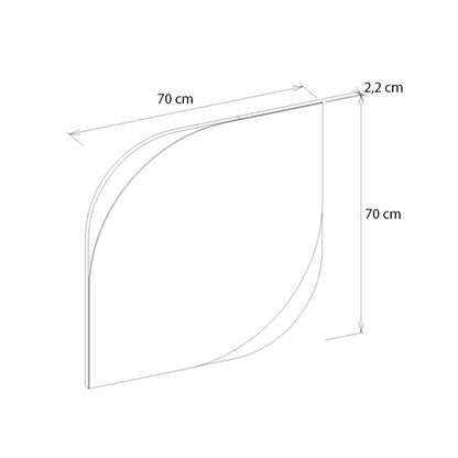 Καθρέπτης Τοίχου Lava Χρώμα Rota Oak - Ανθρακί 70x2,2x70