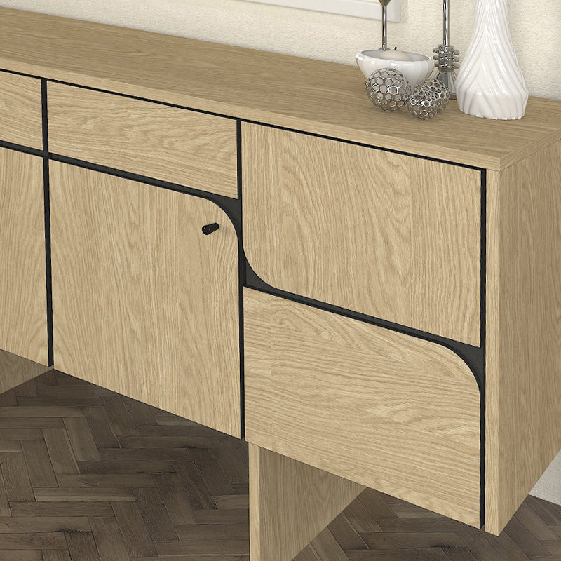 Μπουφές Lava Χρώμα Rota Oak - Ανθρακί 150x44,6x76