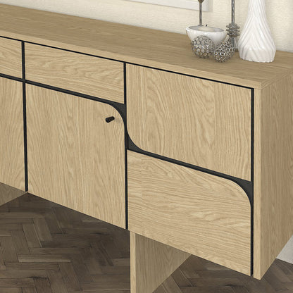 Μπουφές Lava Χρώμα Rota Oak - Ανθρακί 150x44,6x76