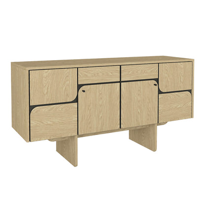 Μπουφές Lava Χρώμα Rota Oak - Ανθρακί 150x44,6x76