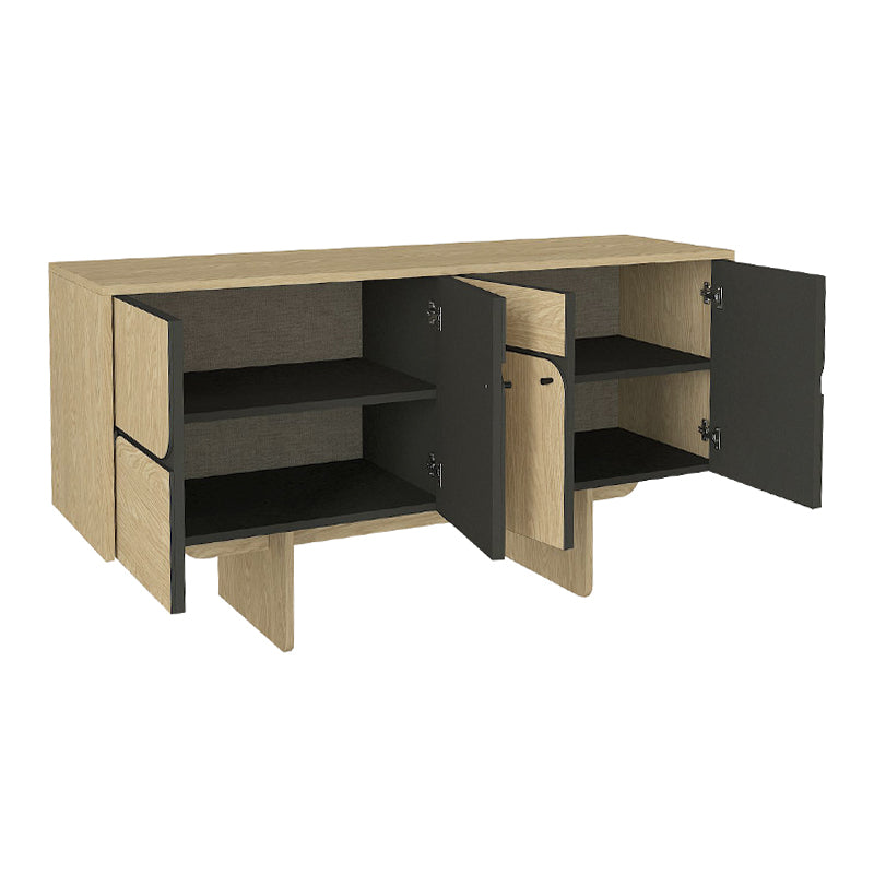 Μπουφές Lava Χρώμα Rota Oak - Ανθρακί 150x44,6x76