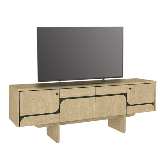 Έπιπλο Τηλεόρασης Lava Χρώμα Rota Oak - Ανθρακί 150x35x51,3