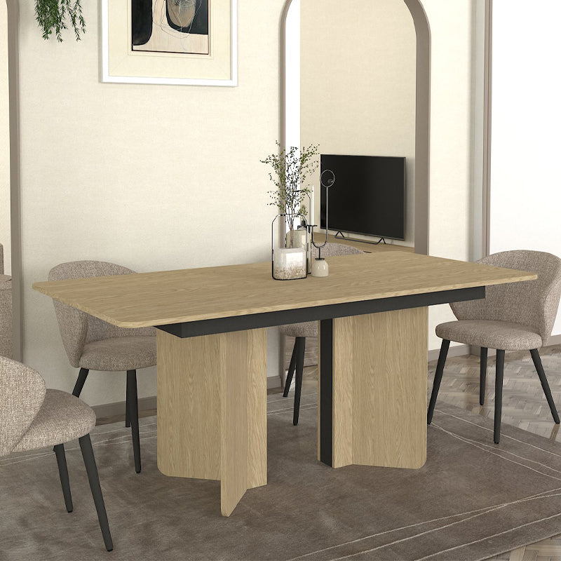 Τραπέζι Lava Χρώμα Rota Oak - Ανθρακί 180x90x76,8