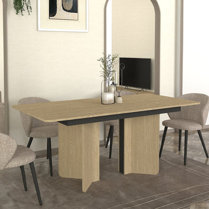 Τραπέζι Lava Χρώμα Rota Oak - Ανθρακί 180x90x76,8