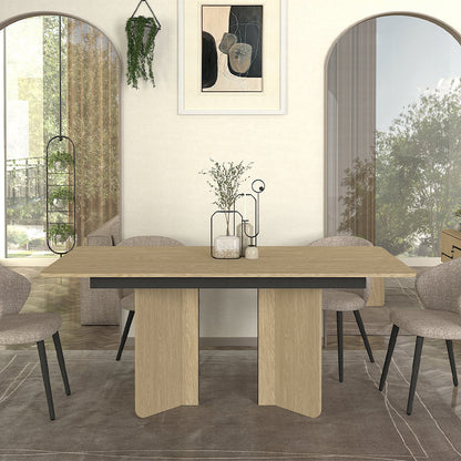 Τραπέζι Lava Χρώμα Rota Oak - Ανθρακί 180x90x76,8
