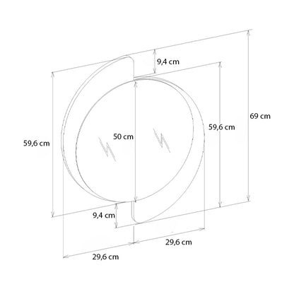 Καθρέπτης Τοίχου Sevilla Χρώμα Sandstone - Travertine 59,2x2,2x69