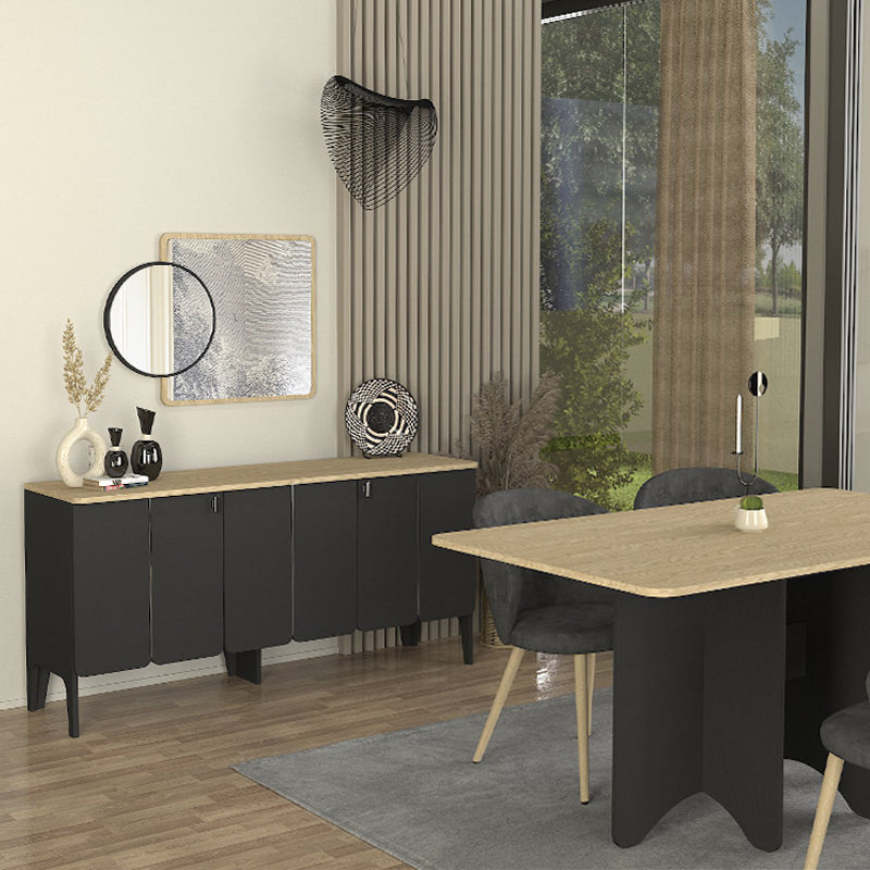 Μπουφές Pedro Χρώμα Ανθρακί - Rota Oak 150x45x75