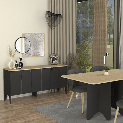 Μπουφές Pedro Χρώμα Ανθρακί - Rota Oak 150x45x75