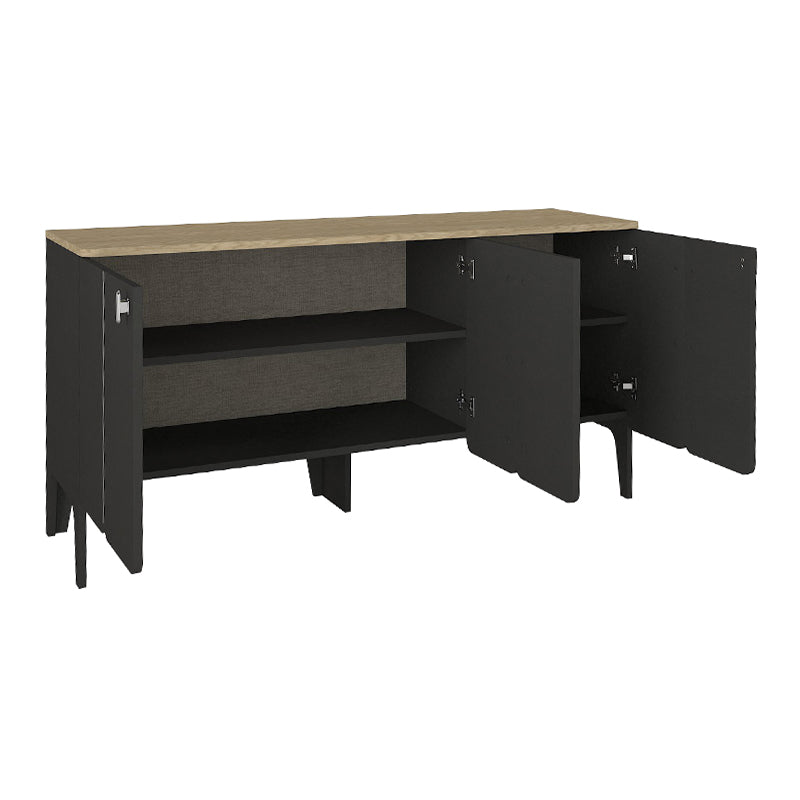 Μπουφές Pedro Χρώμα Ανθρακί - Rota Oak 150x45x75