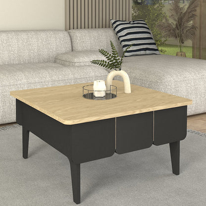 Τραπεζάκι Σαλονιού Pedro Χρώμα Ανθρακί - Rota Oak 73,2x73,2x38,6
