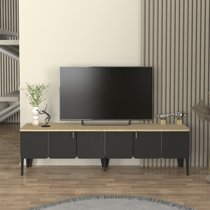 Έπιπλο Τηλεόρασης Pedro Χρώμα Ανθρακί - Rota Oak 180x35x50,7