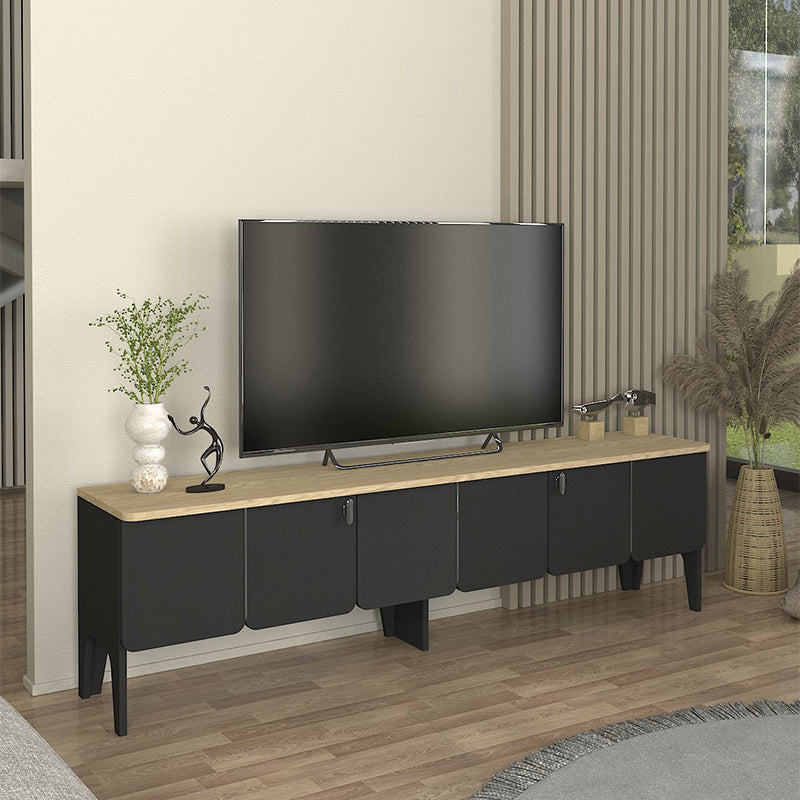 Έπιπλο Τηλεόρασης Pedro Χρώμα Ανθρακί - Rota Oak 180x35x50,7