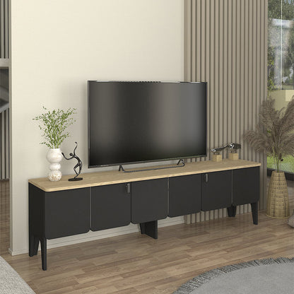 Έπιπλο Τηλεόρασης Pedro Χρώμα Ανθρακί - Rota Oak 180x35x50,7