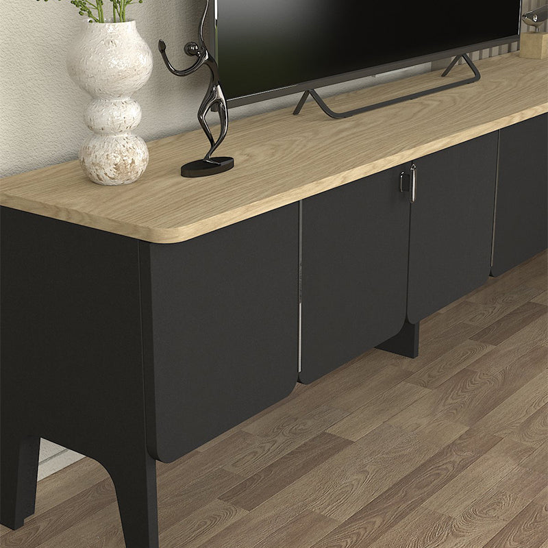 Έπιπλο Τηλεόρασης Pedro Χρώμα Ανθρακί - Rota Oak 180x35x50,7