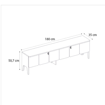 Έπιπλο Τηλεόρασης Pedro Χρώμα Ανθρακί - Rota Oak 180x35x50,7