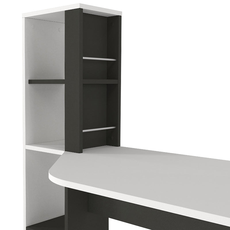 Γραφείο Εργασίας Gemini Χρώμα Ανθρακί - Λευκό 121,8x59,6x131,8