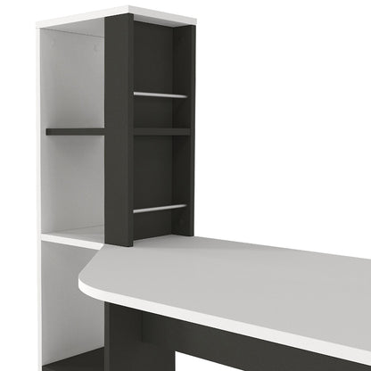 Γραφείο Εργασίας Gemini Χρώμα Ανθρακί - Λευκό 121,8x59,6x131,8