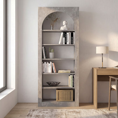 Βιβλιοθήκη Voila Χρώμα Γκρι Σκυροδέματος 74x35x180