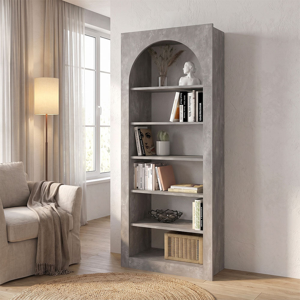 Βιβλιοθήκη Voila Χρώμα Γκρι Σκυροδέματος 74x35x180