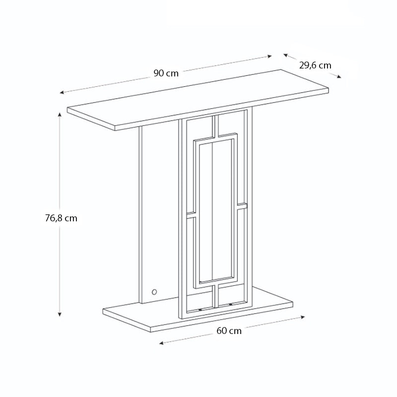 Κονσόλα Alderas Χρώμα Sandstone - Travertine - Χρυσό 90x29,6x76,8