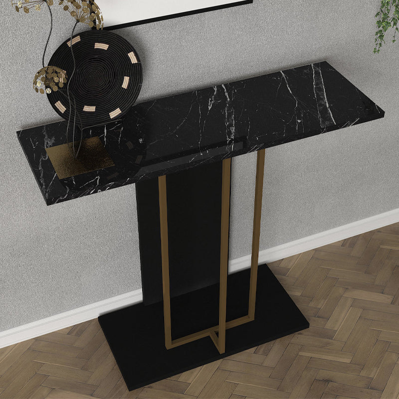 Κονσόλα Brandy Χρώμα Μαύρο - Μαύρο Εφέ Μαρμάρου - Χρυσό 90x29,6x76,8