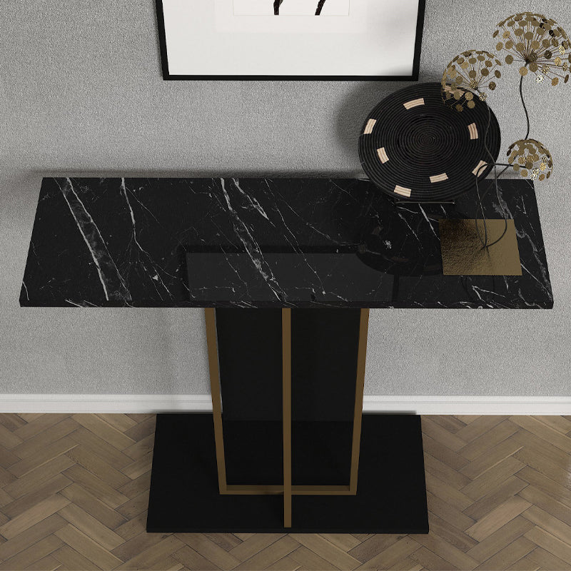 Κονσόλα Brandy Χρώμα Μαύρο - Μαύρο Εφέ Μαρμάρου - Χρυσό 90x29,6x76,8
